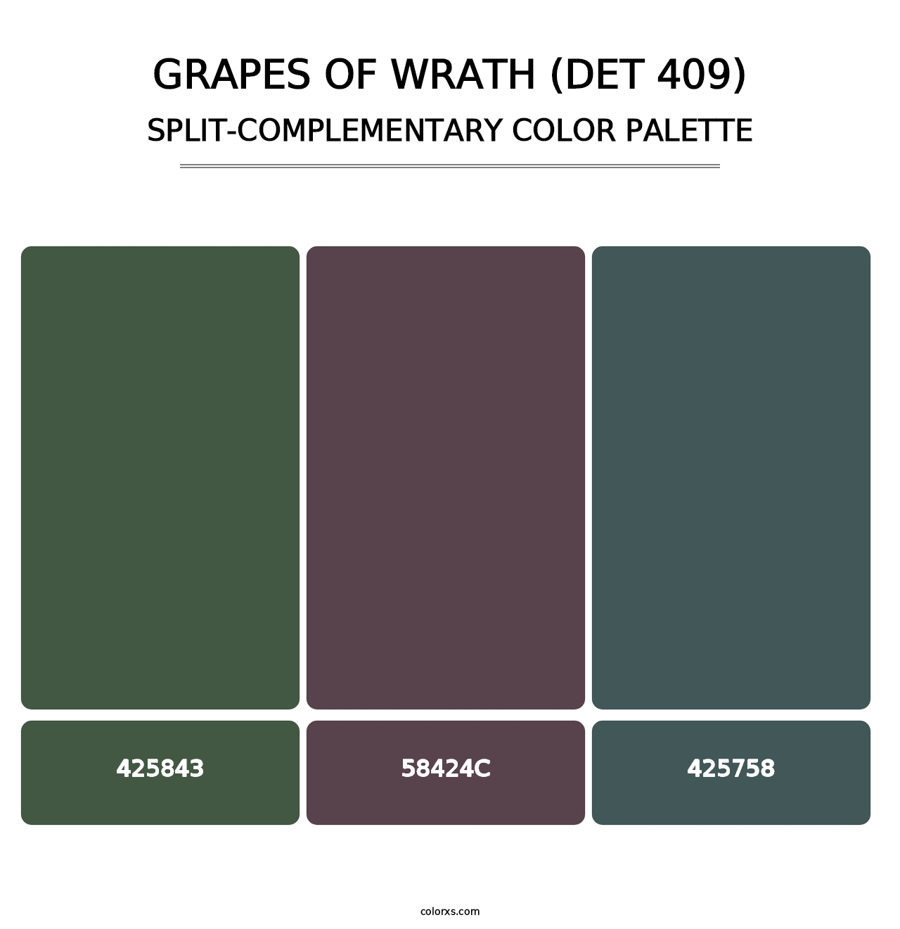Grapes of Wrath (DET 409) - Split-Complementary Color Palette