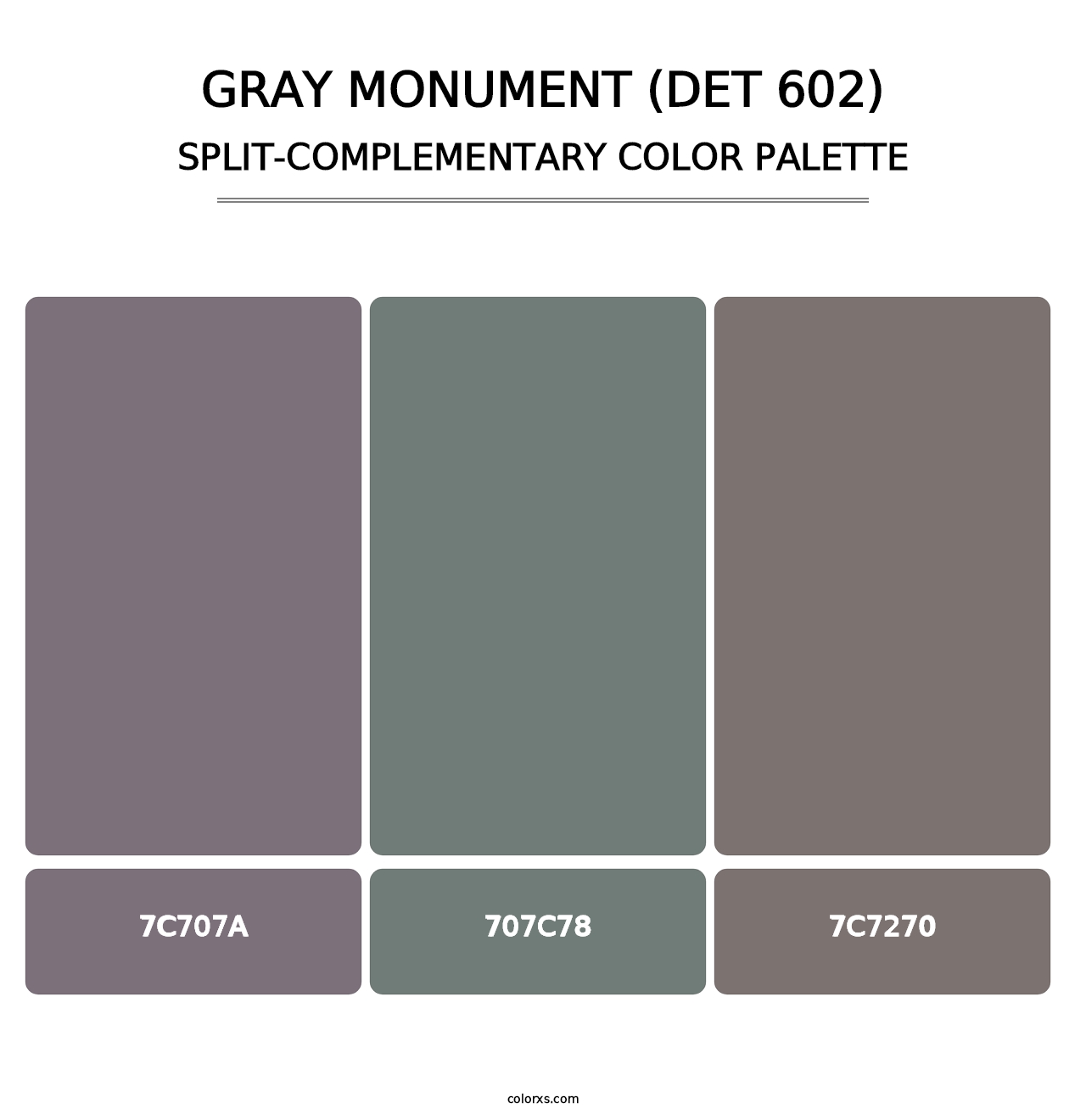 Gray Monument (DET 602) - Split-Complementary Color Palette