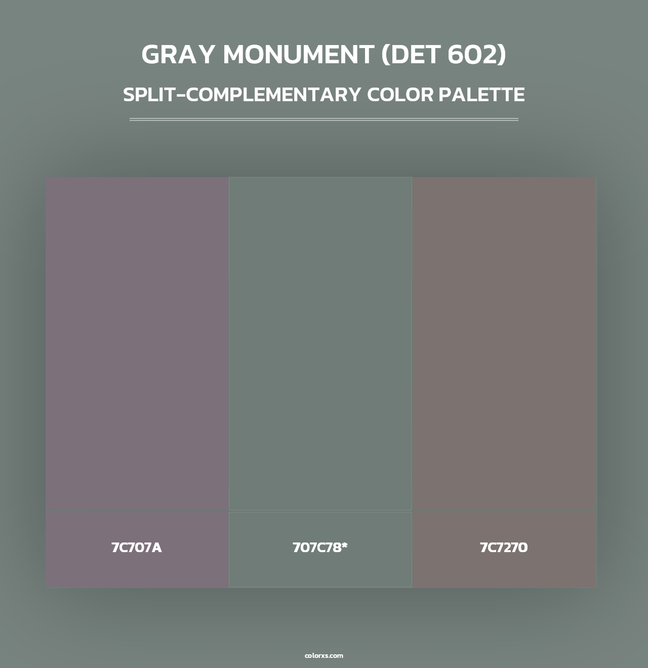 Gray Monument (DET 602) - Split-Complementary Color Palette