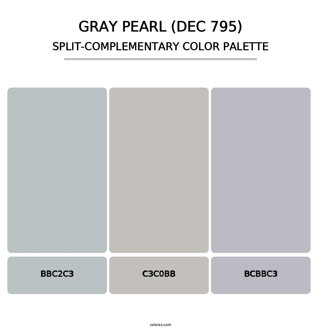 Gray Pearl (DEC 795) - Split-Complementary Color Palette