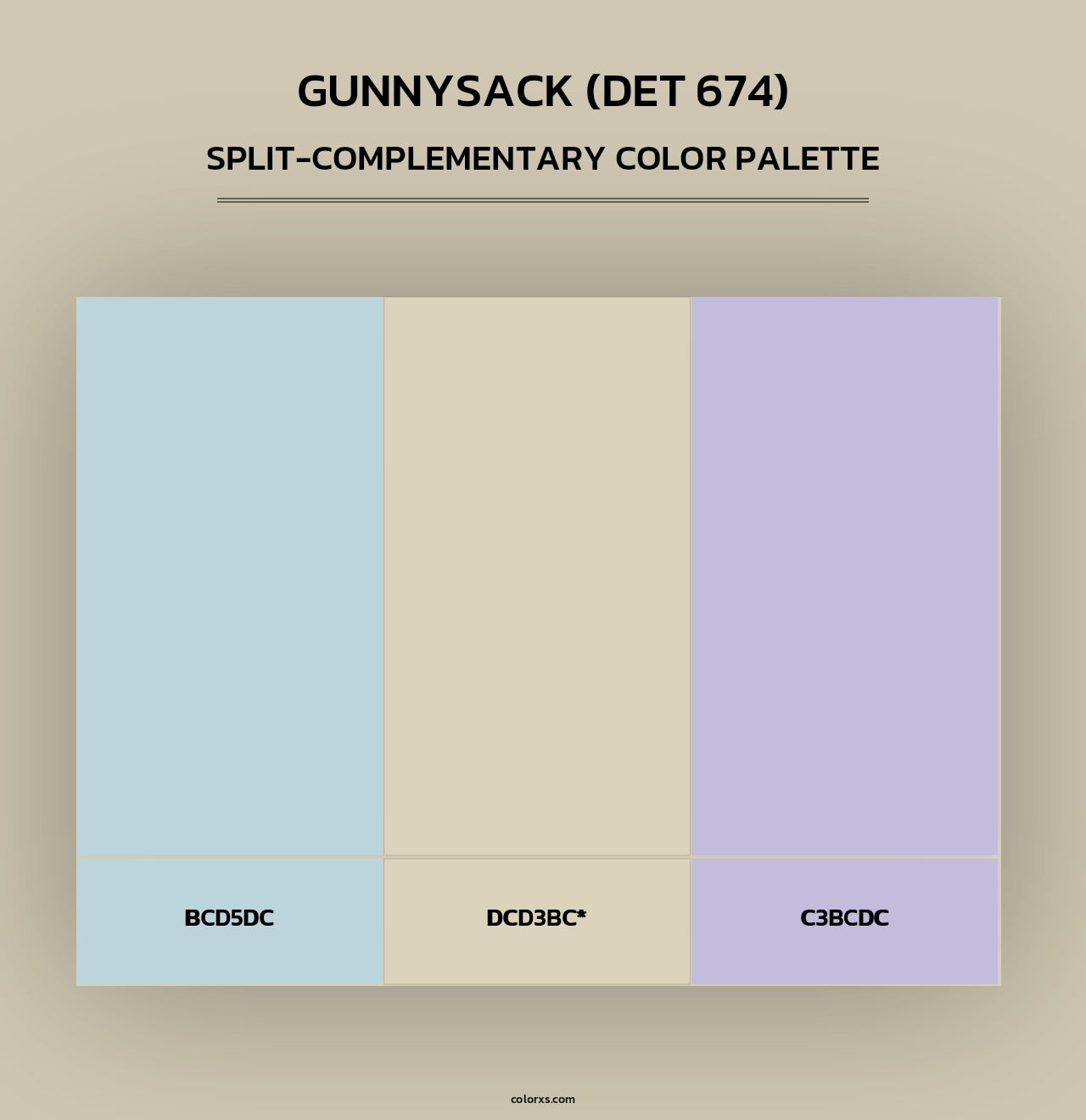 Gunnysack (DET 674) - Split-Complementary Color Palette