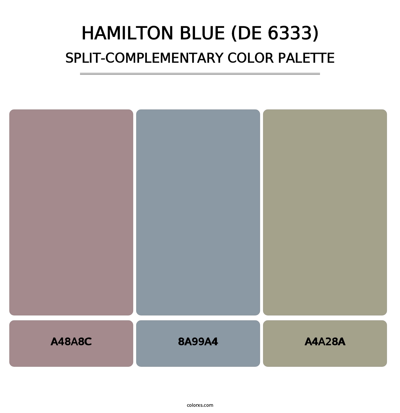 Hamilton Blue (DE 6333) - Split-Complementary Color Palette