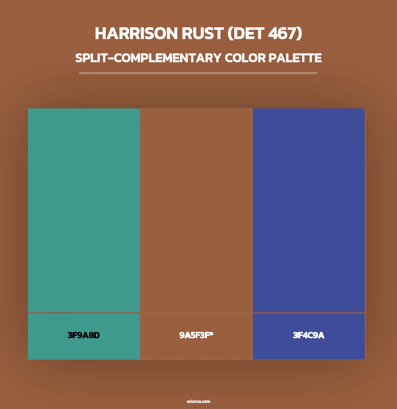 Harrison Rust (DET 467) - Split-Complementary Color Palette