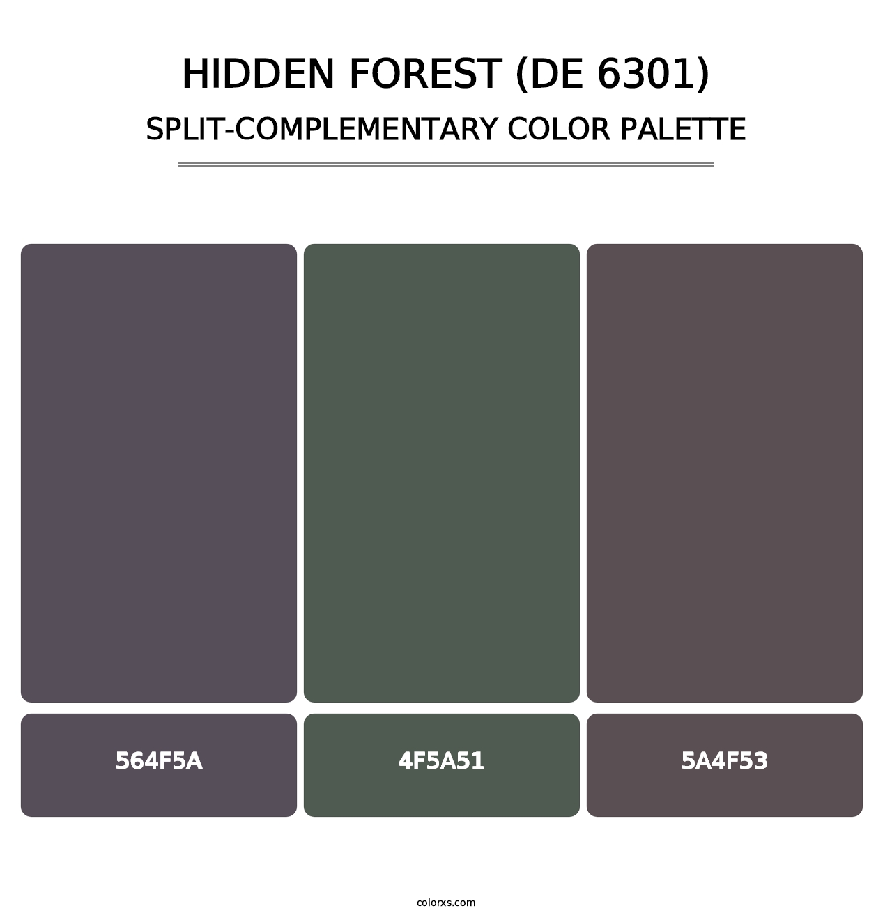Hidden Forest (DE 6301) - Split-Complementary Color Palette