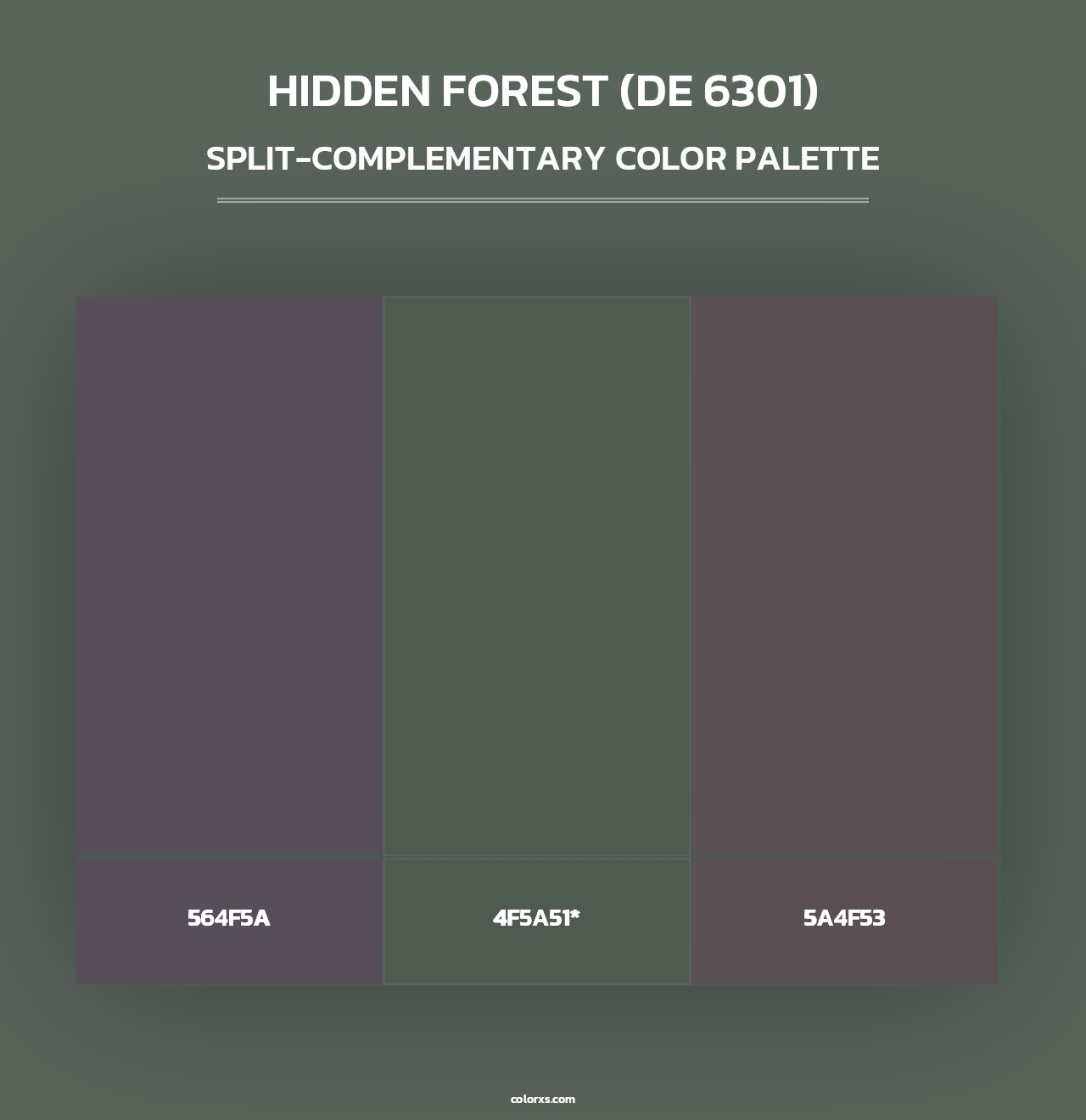 Hidden Forest (DE 6301) - Split-Complementary Color Palette