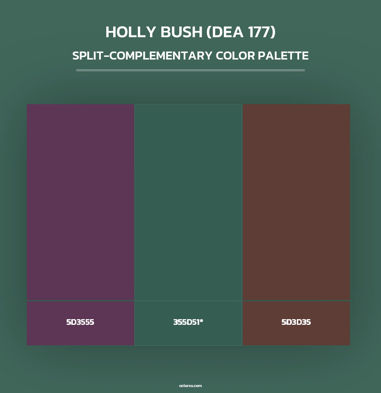 Holly Bush (DEA 177) - Split-Complementary Color Palette