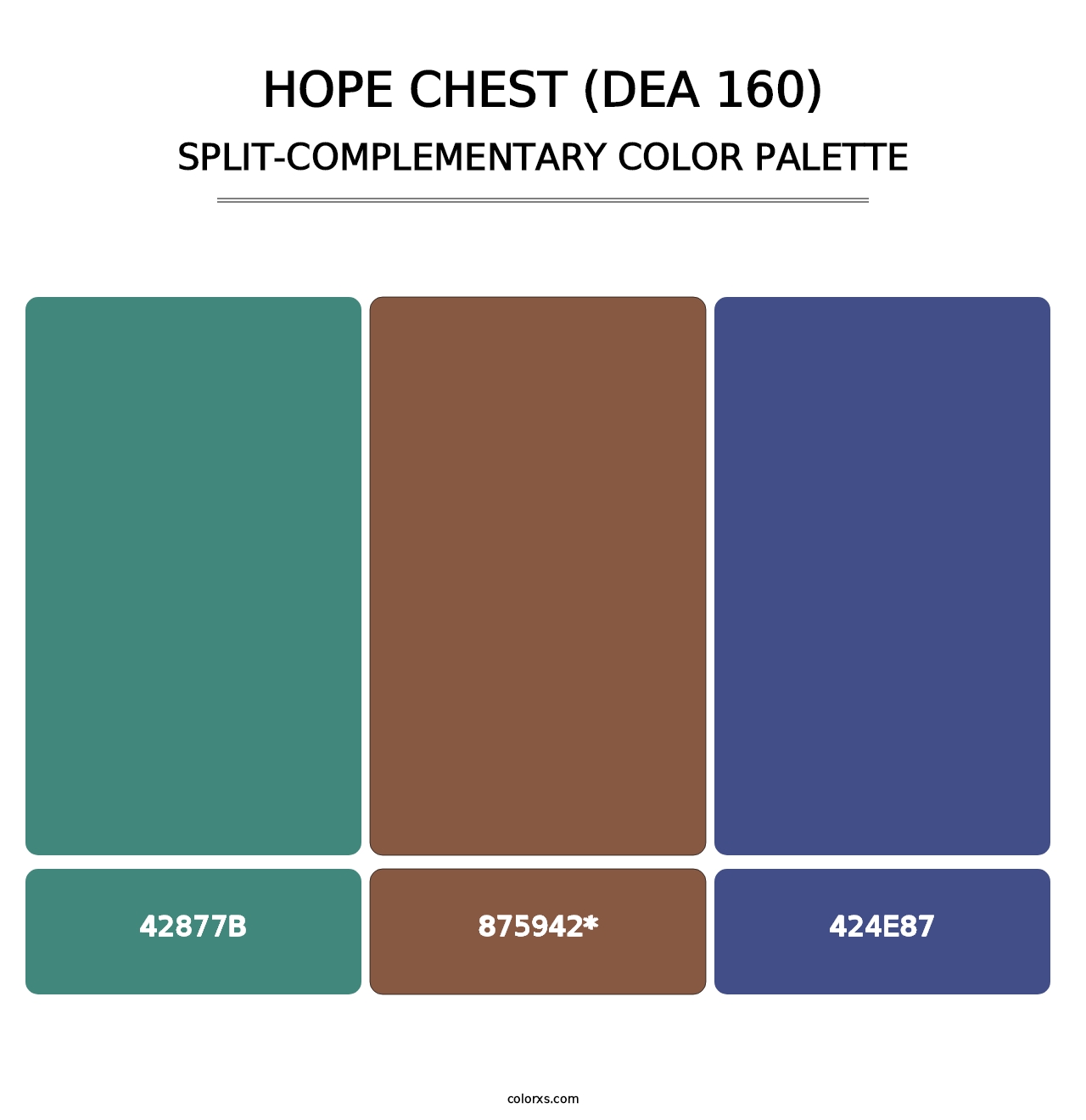 Hope Chest (DEA 160) - Split-Complementary Color Palette