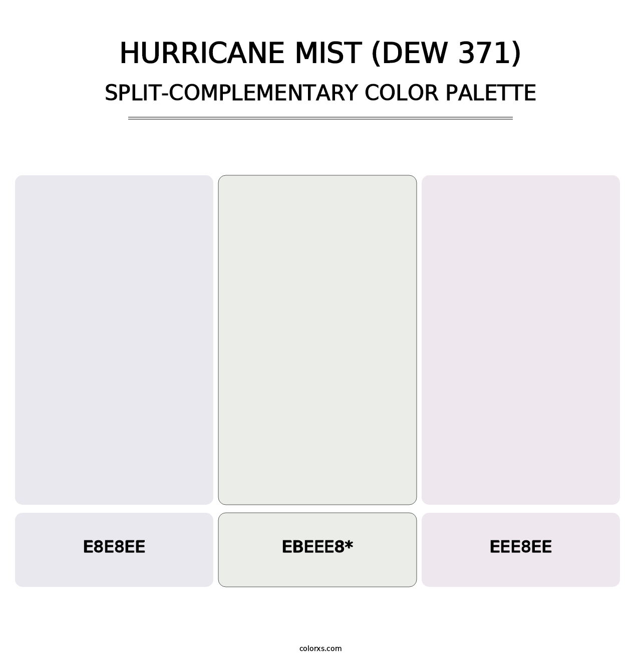 Hurricane Mist (DEW 371) - Split-Complementary Color Palette