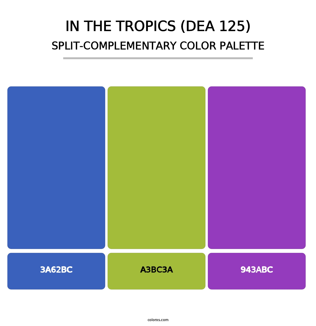 In the Tropics (DEA 125) - Split-Complementary Color Palette