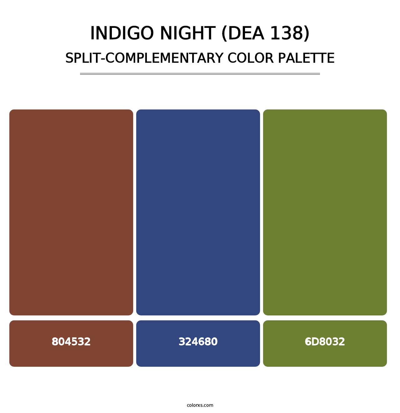 Indigo Night (DEA 138) - Split-Complementary Color Palette