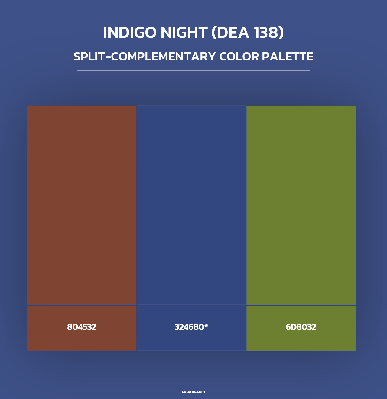 Indigo Night (DEA 138) - Split-Complementary Color Palette