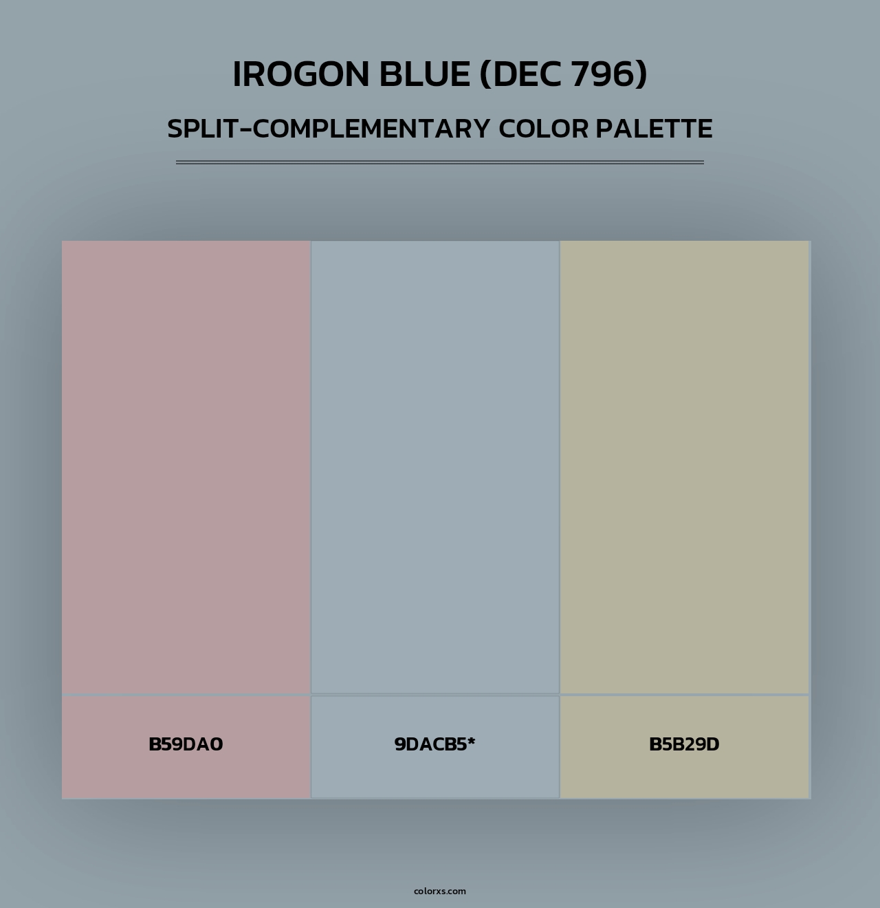 Irogon Blue (DEC 796) - Split-Complementary Color Palette