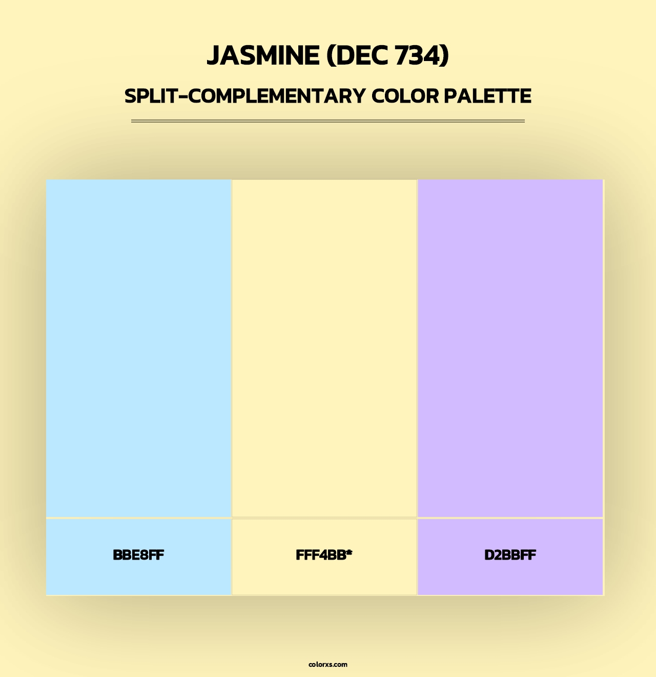Jasmine (DEC 734) - Split-Complementary Color Palette