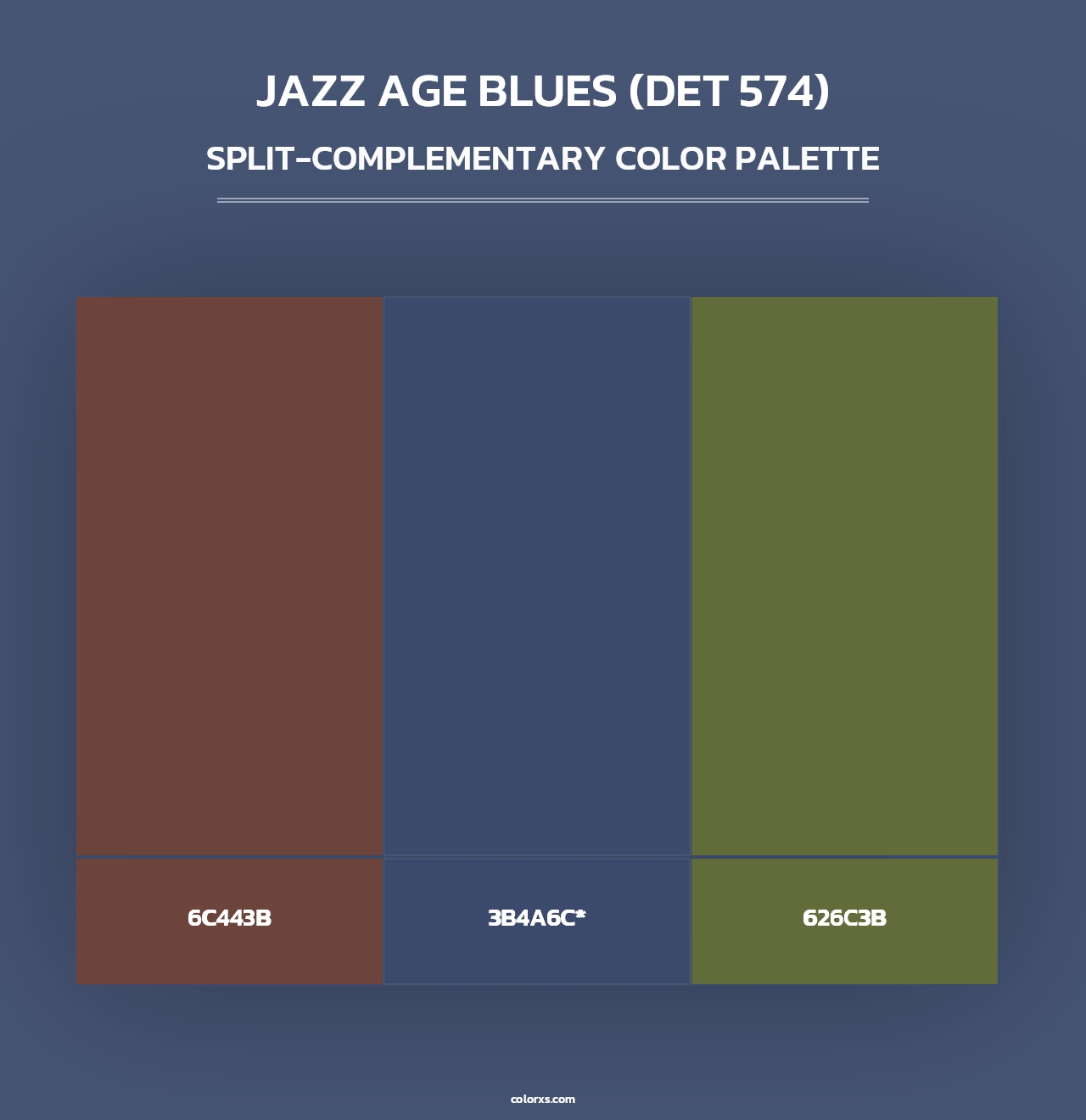 Jazz Age Blues (DET 574) - Split-Complementary Color Palette