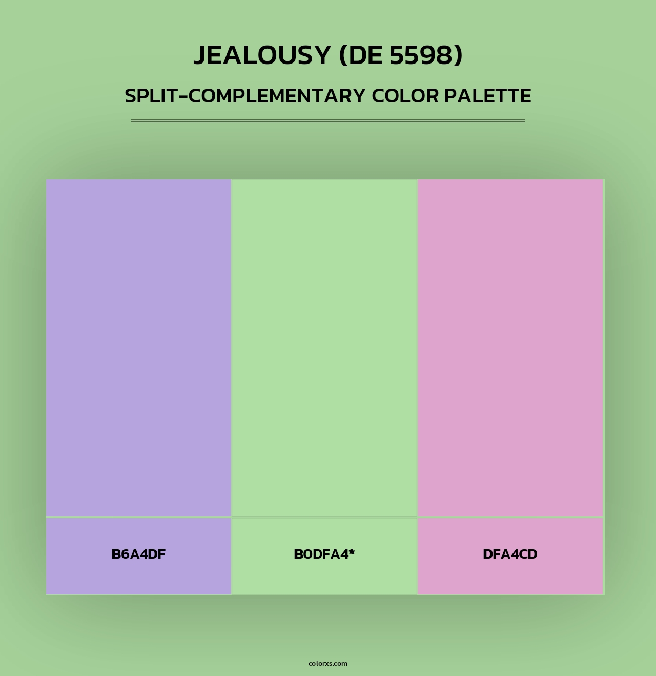 Jealousy (DE 5598) - Split-Complementary Color Palette