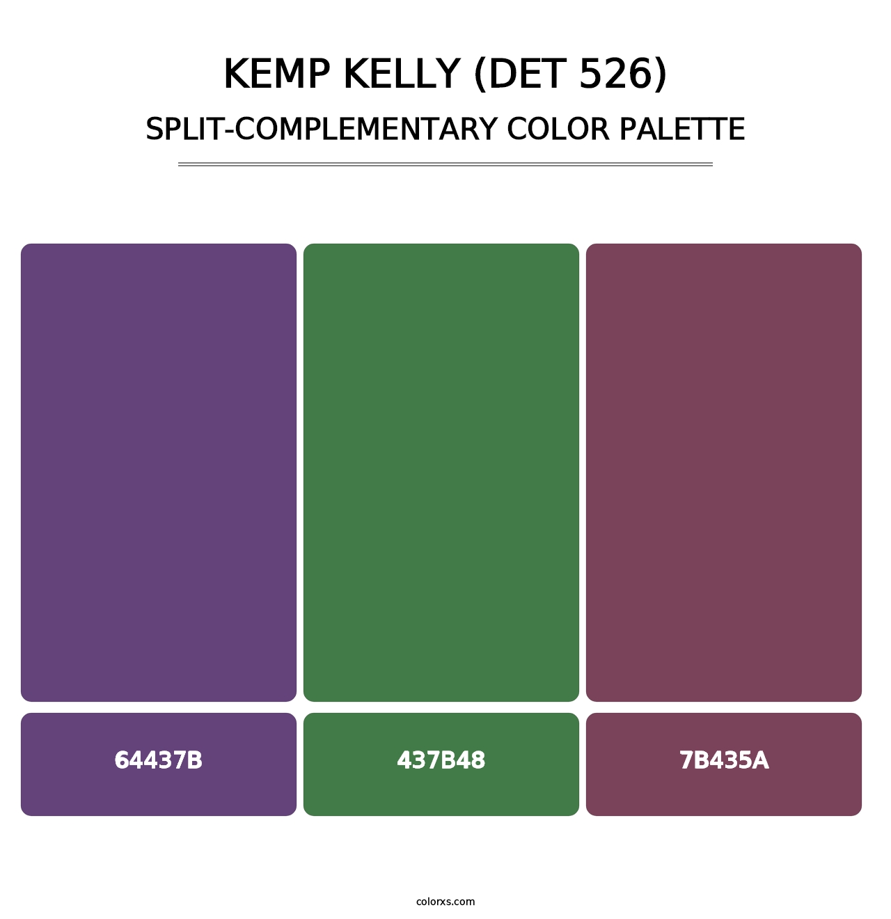 Kemp Kelly (DET 526) - Split-Complementary Color Palette