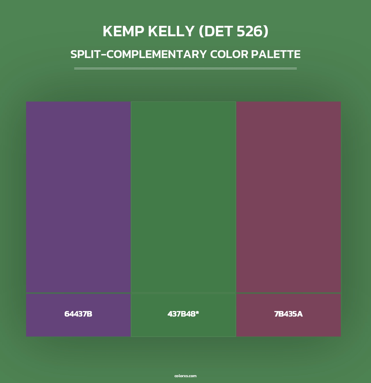 Kemp Kelly (DET 526) - Split-Complementary Color Palette