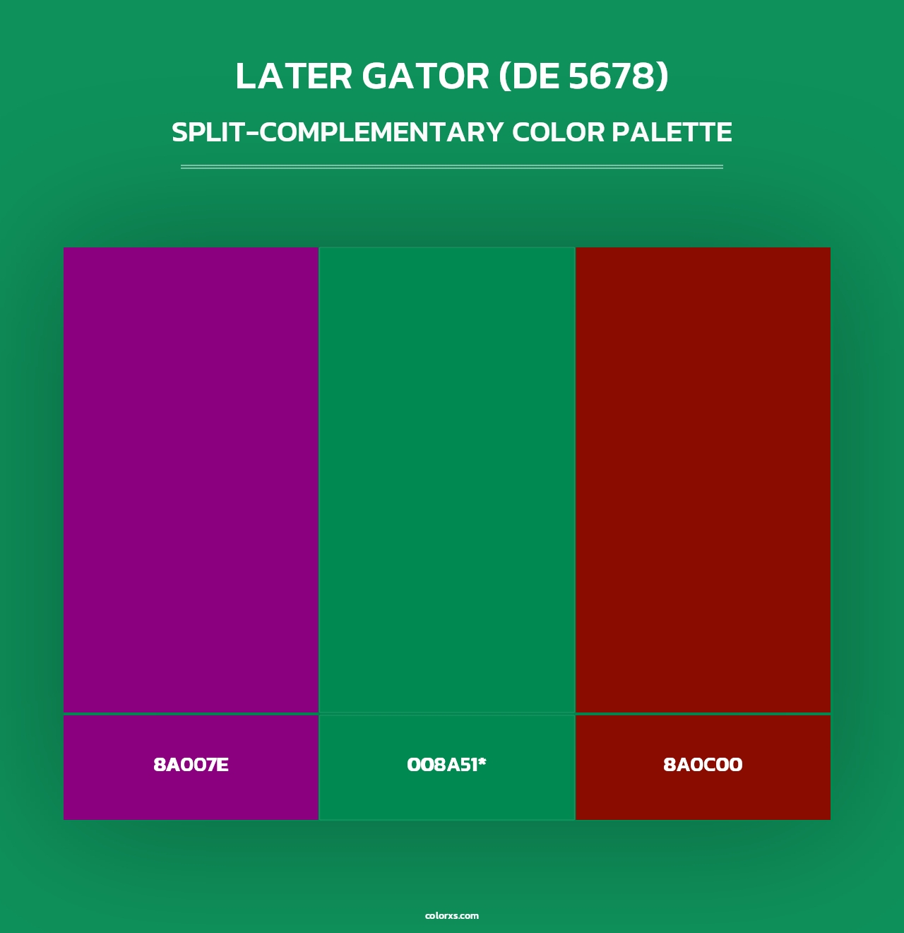 Later Gator (DE 5678) - Split-Complementary Color Palette