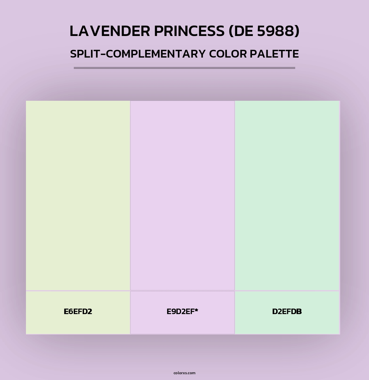 Lavender Princess (DE 5988) - Split-Complementary Color Palette