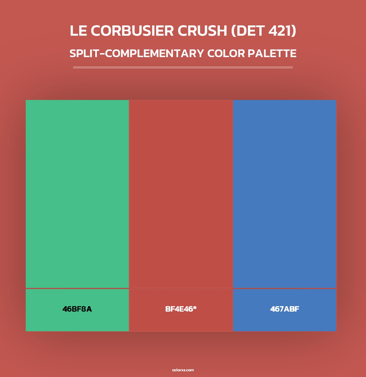 Le Corbusier Crush (DET 421) - Split-Complementary Color Palette