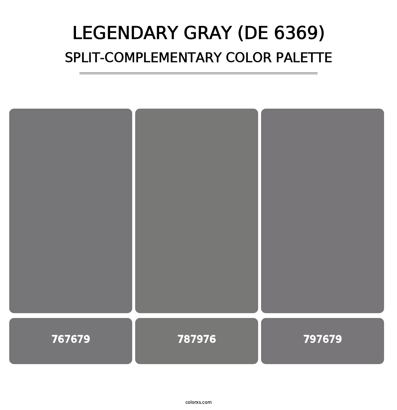 Legendary Gray (DE 6369) - Split-Complementary Color Palette