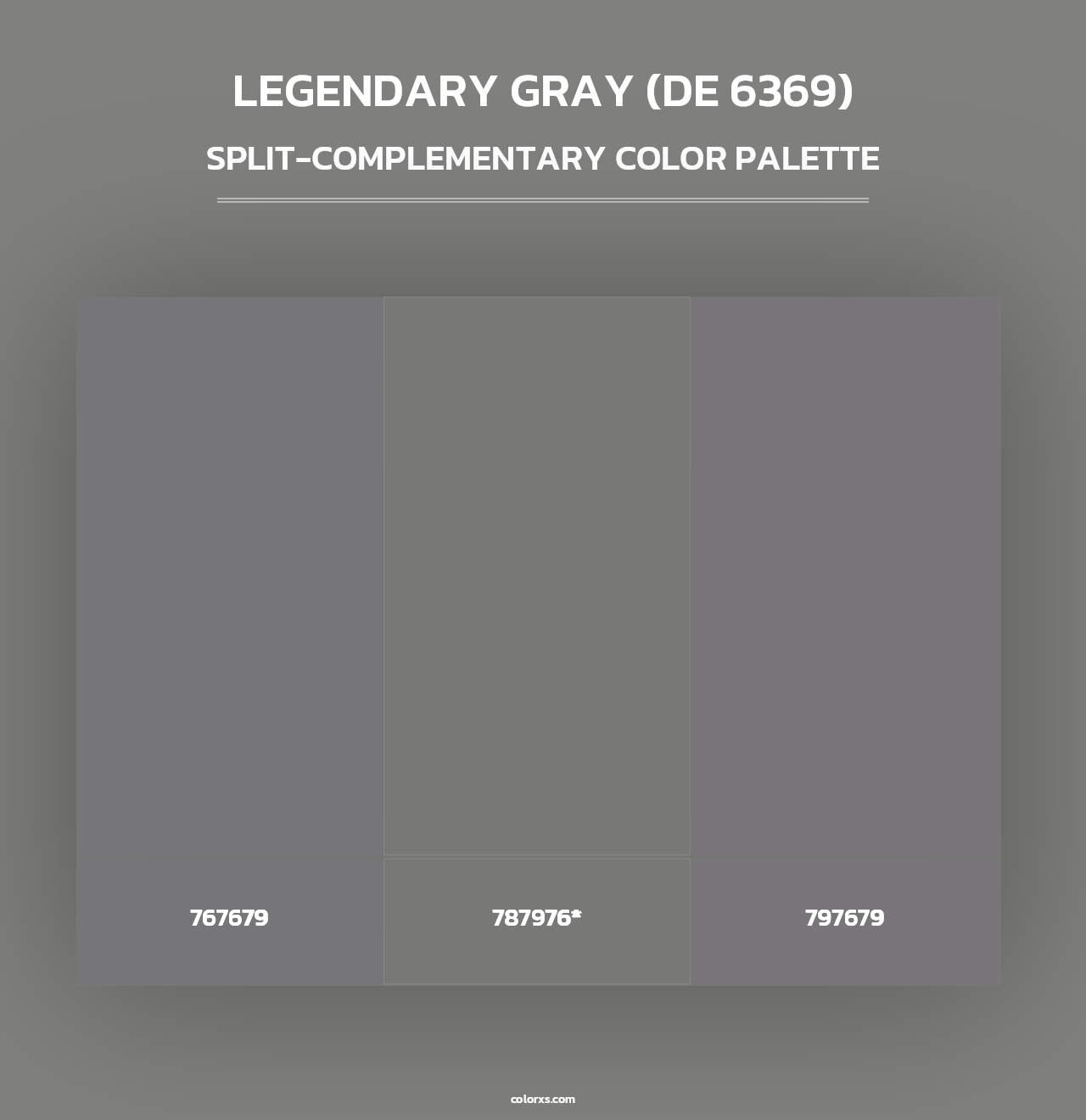 Legendary Gray (DE 6369) - Split-Complementary Color Palette