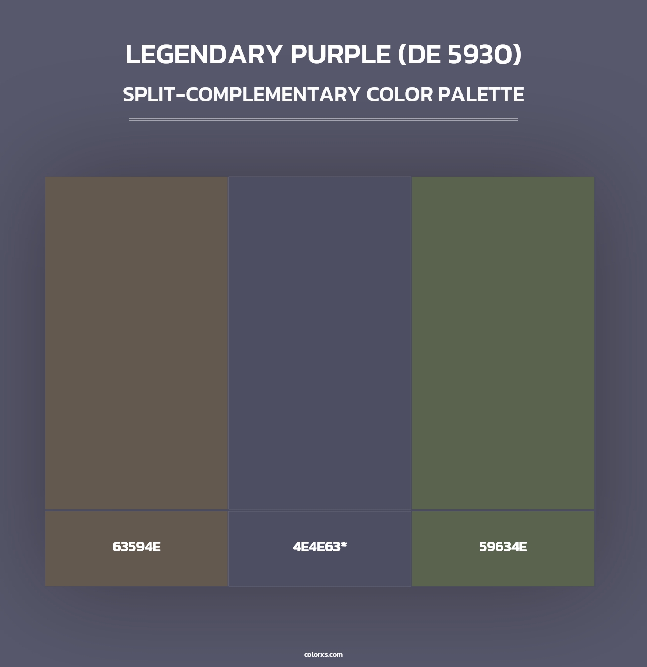 Legendary Purple (DE 5930) - Split-Complementary Color Palette