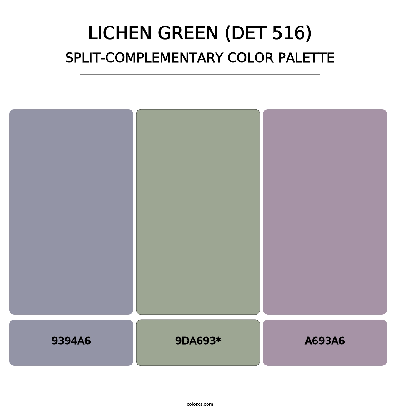 Lichen Green (DET 516) - Split-Complementary Color Palette