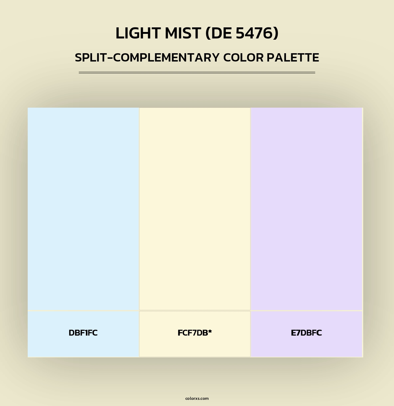 Light Mist (DE 5476) - Split-Complementary Color Palette