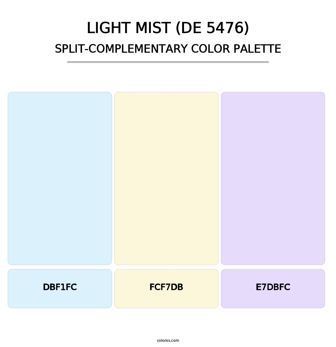 Light Mist (DE 5476) - Split-Complementary Color Palette