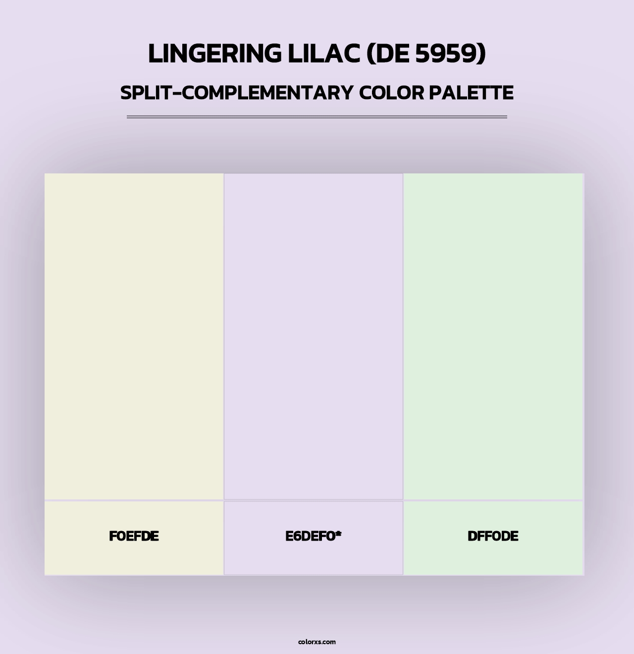 Lingering Lilac (DE 5959) - Split-Complementary Color Palette