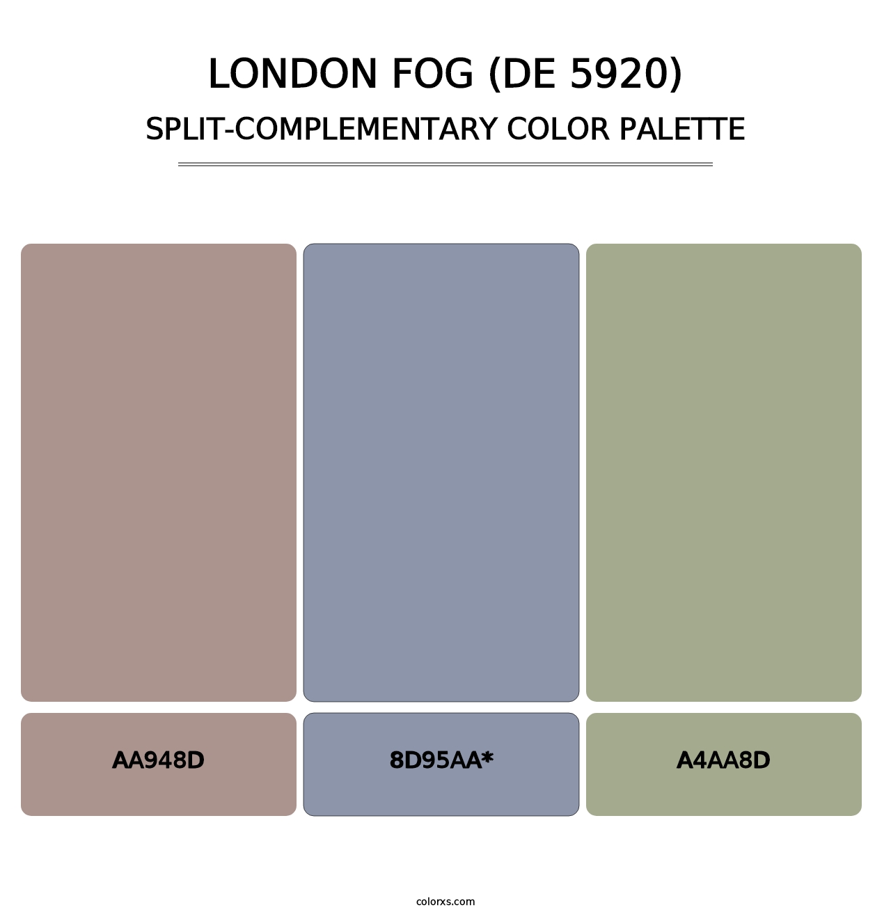 London Fog (DE 5920) - Split-Complementary Color Palette
