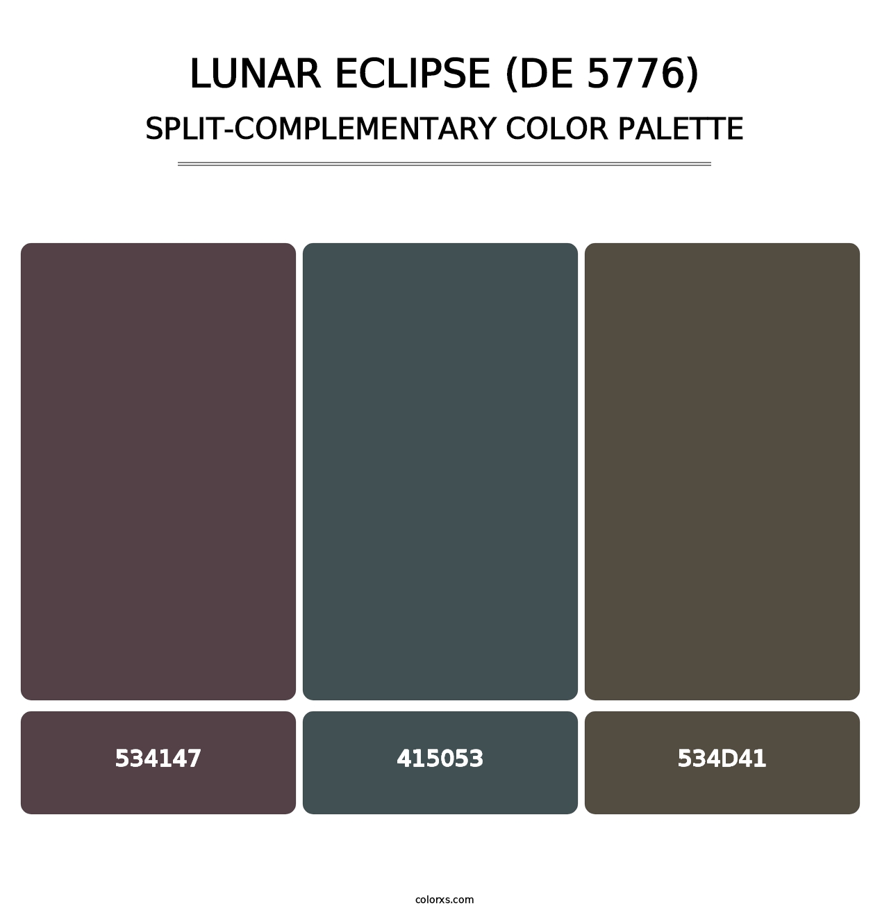 Lunar Eclipse (DE 5776) - Split-Complementary Color Palette