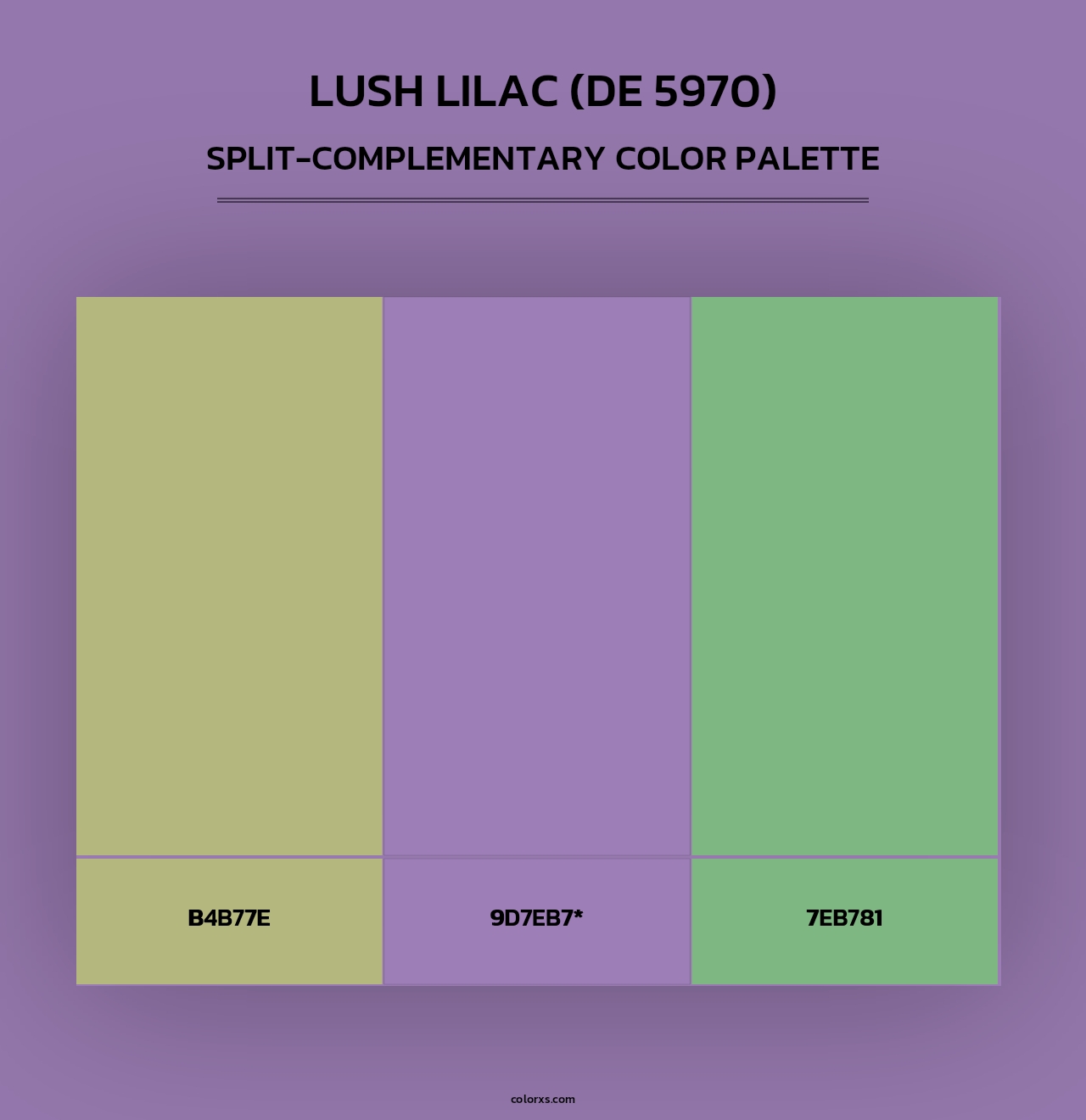 Lush Lilac (DE 5970) - Split-Complementary Color Palette