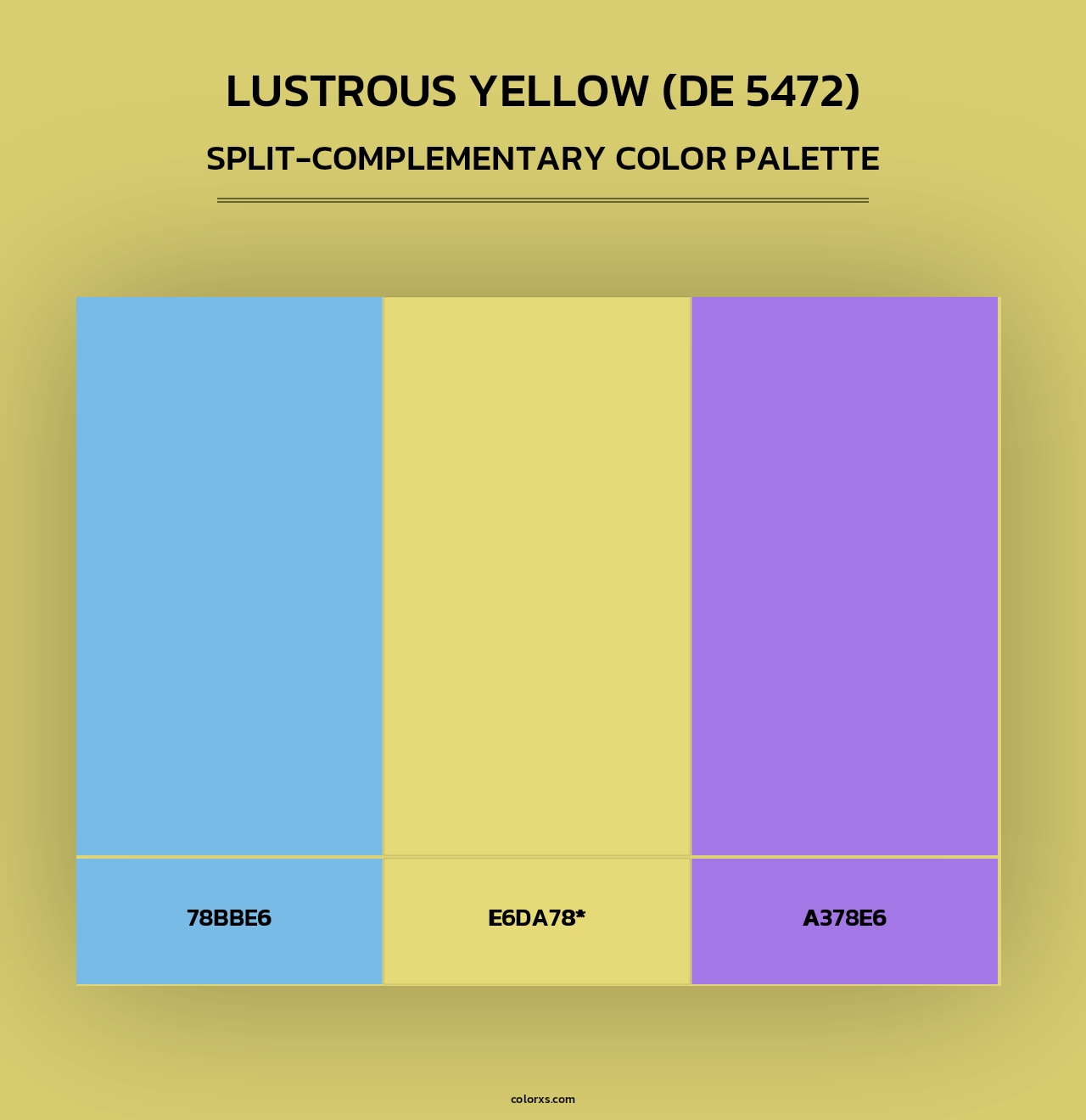 Lustrous Yellow (DE 5472) - Split-Complementary Color Palette