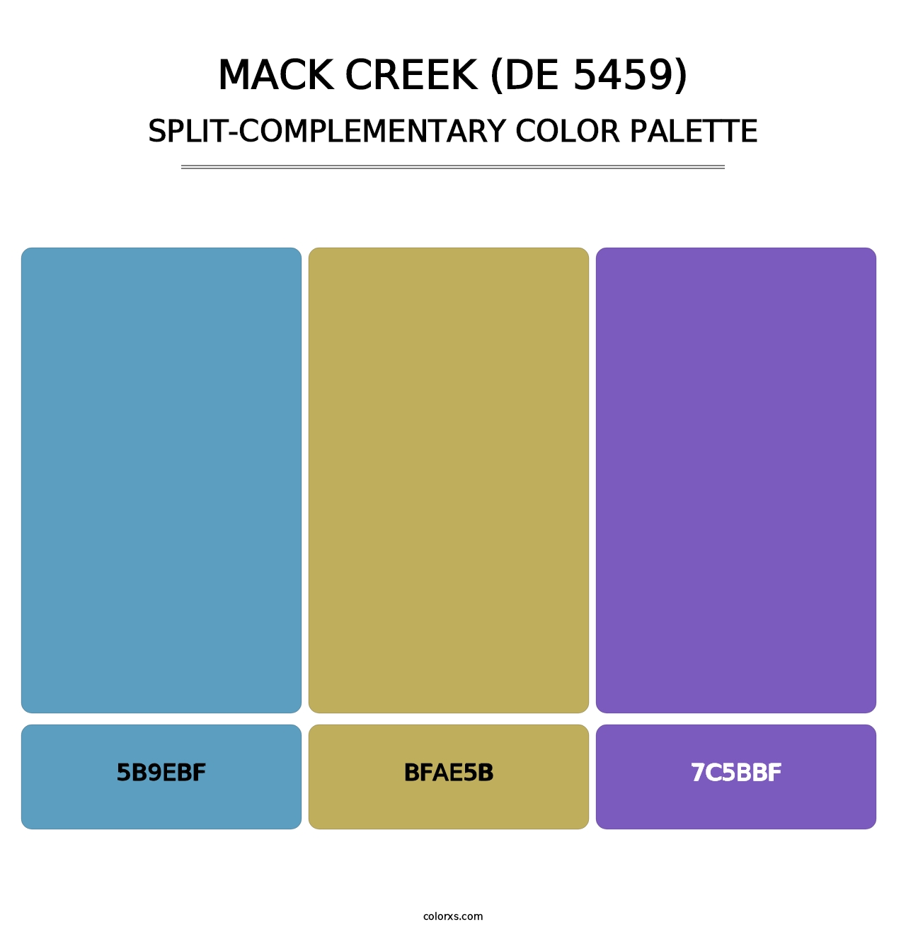 Mack Creek (DE 5459) - Split-Complementary Color Palette