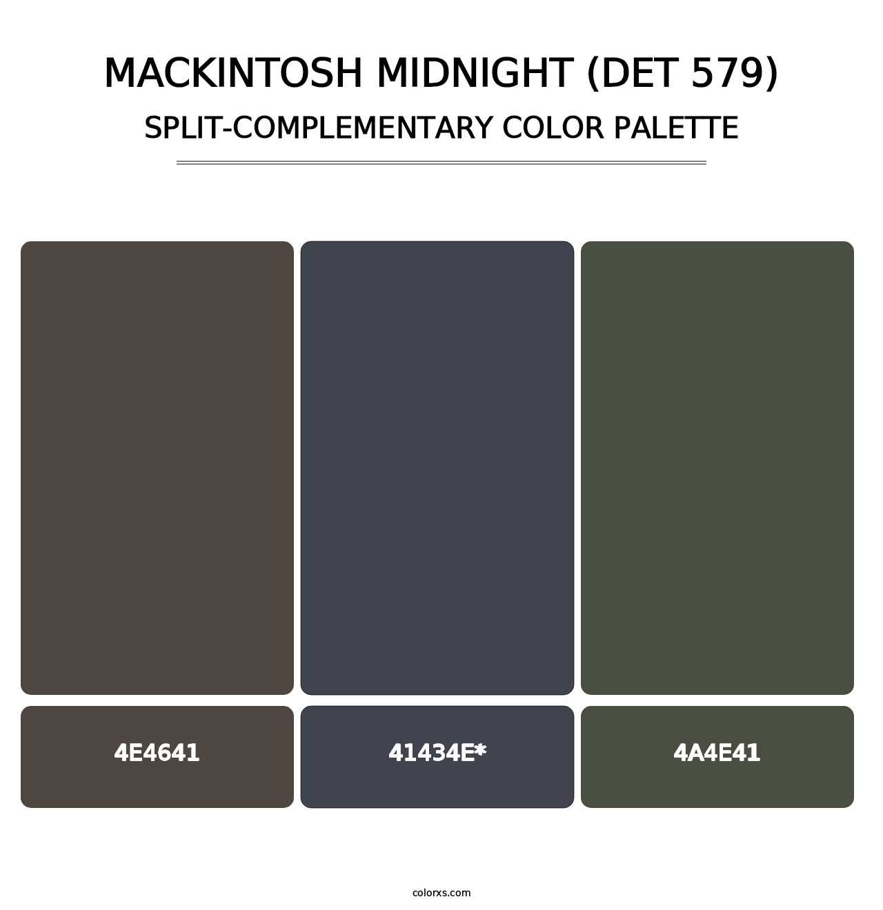 MacKintosh Midnight (DET 579) - Split-Complementary Color Palette