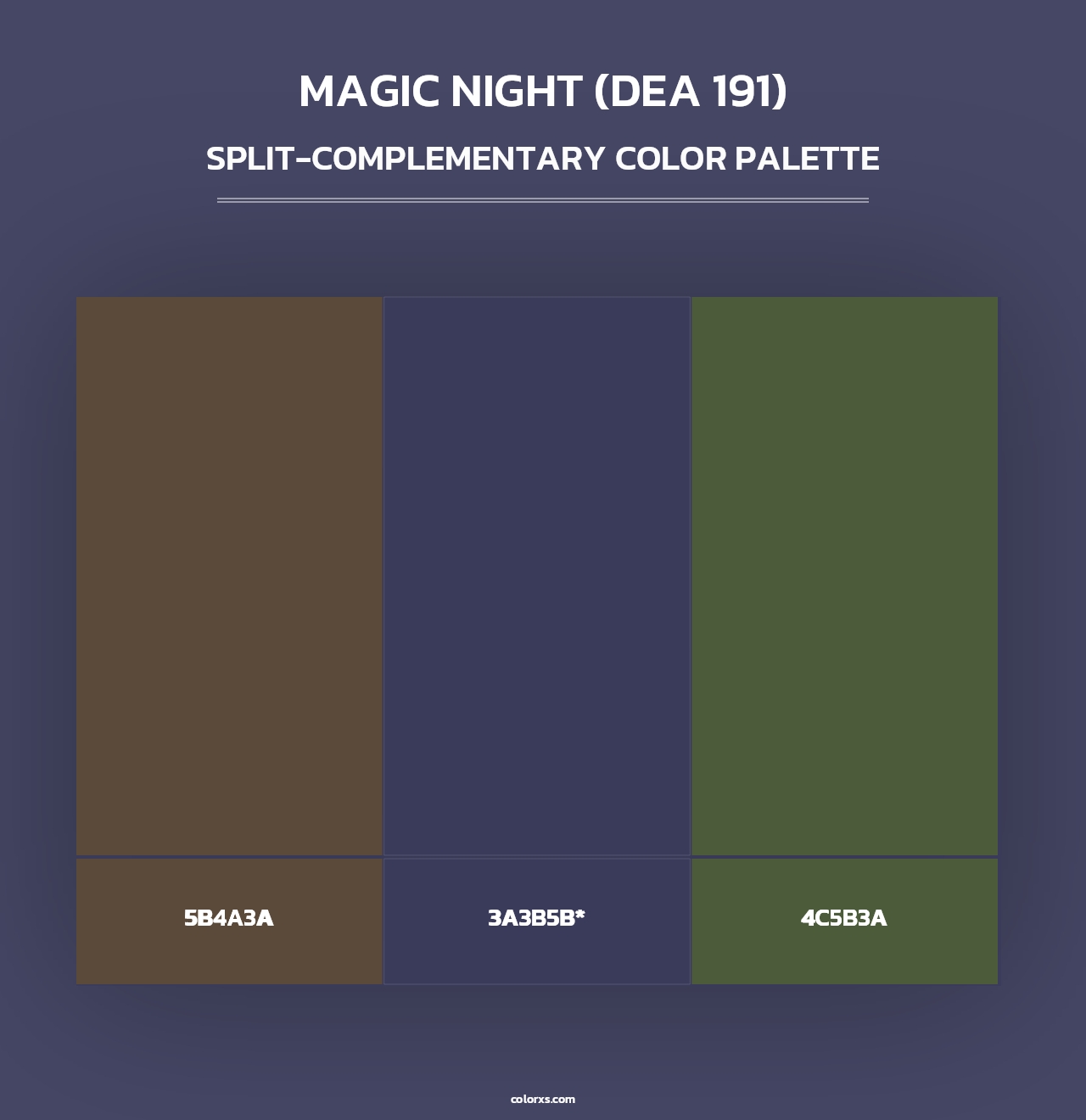 Magic Night (DEA 191) - Split-Complementary Color Palette