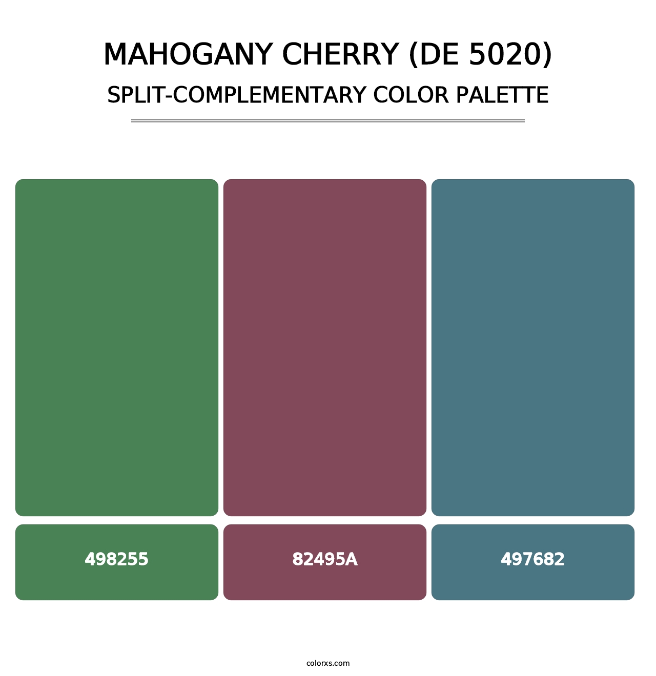 Mahogany Cherry (DE 5020) - Split-Complementary Color Palette