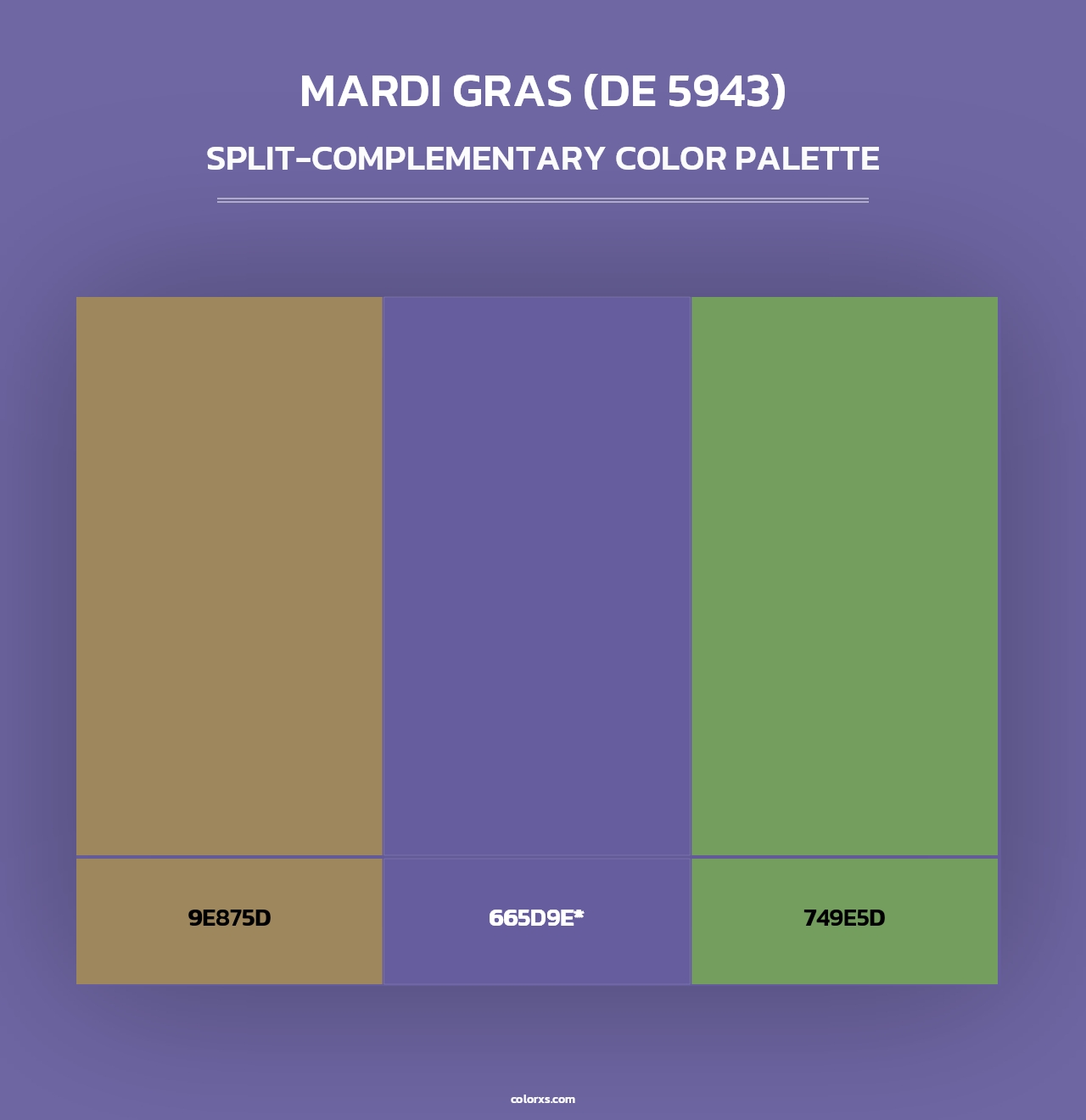 Mardi Gras (DE 5943) - Split-Complementary Color Palette