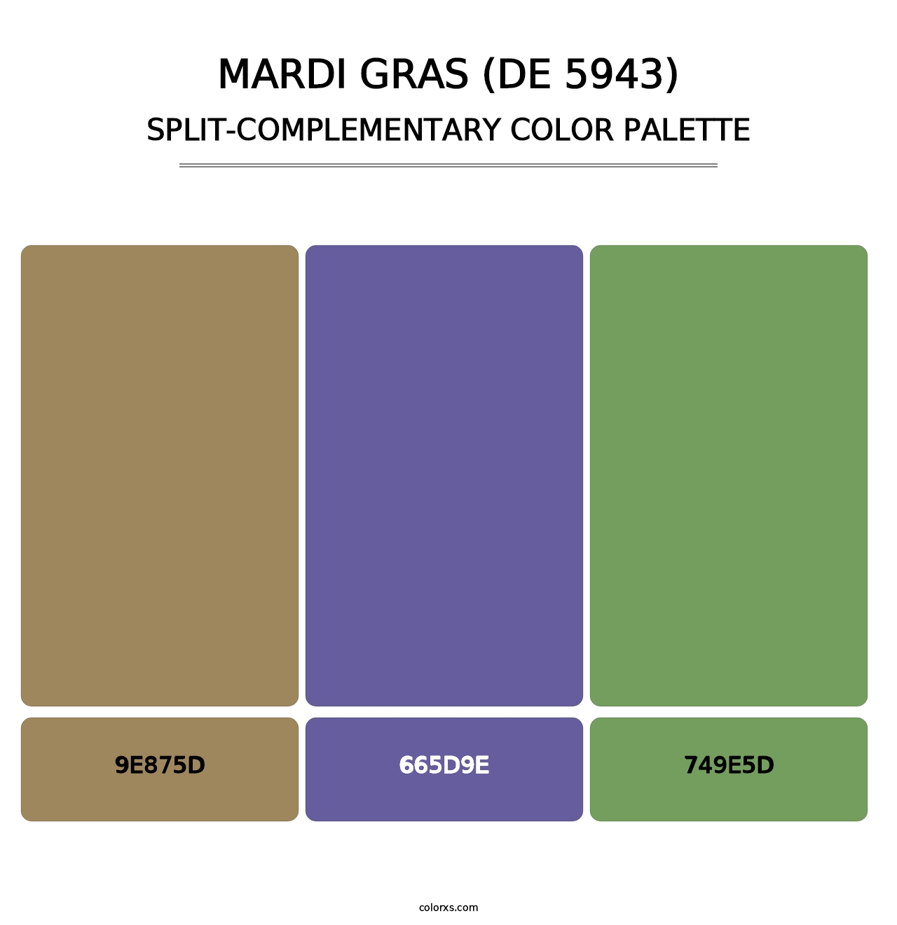 Mardi Gras (DE 5943) - Split-Complementary Color Palette