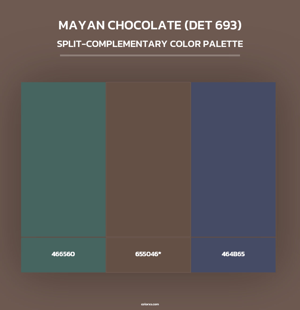 Mayan Chocolate (DET 693) - Split-Complementary Color Palette