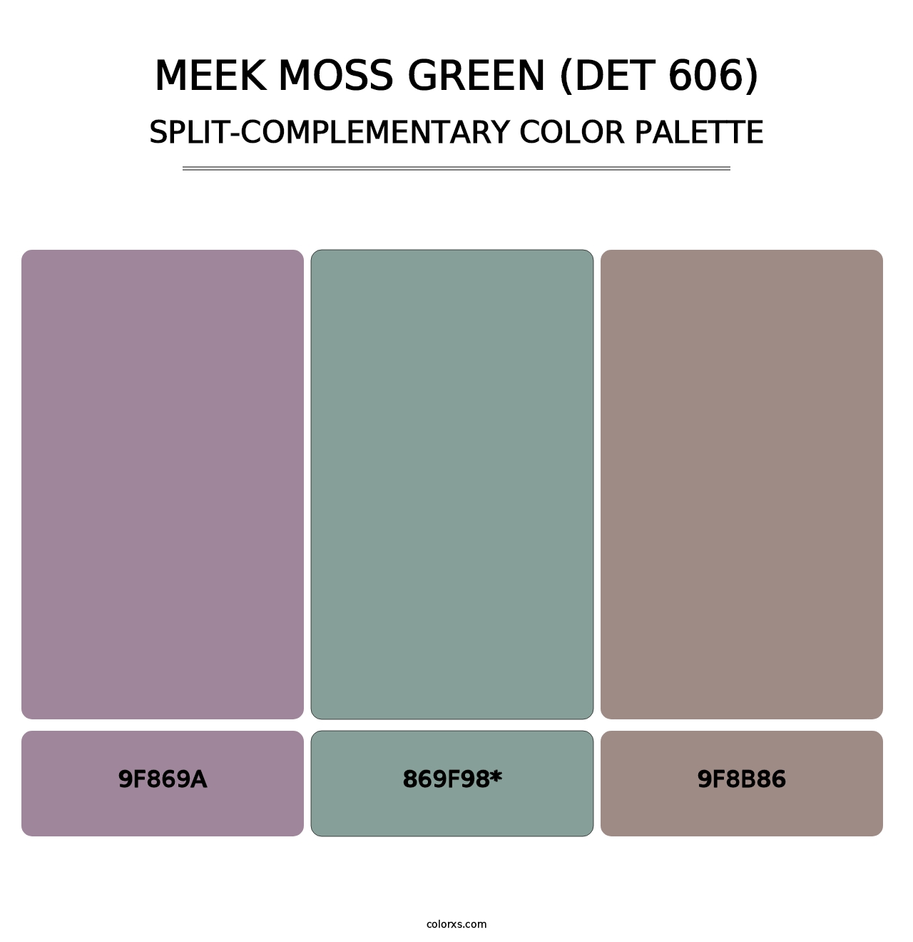 Meek Moss Green (DET 606) - Split-Complementary Color Palette