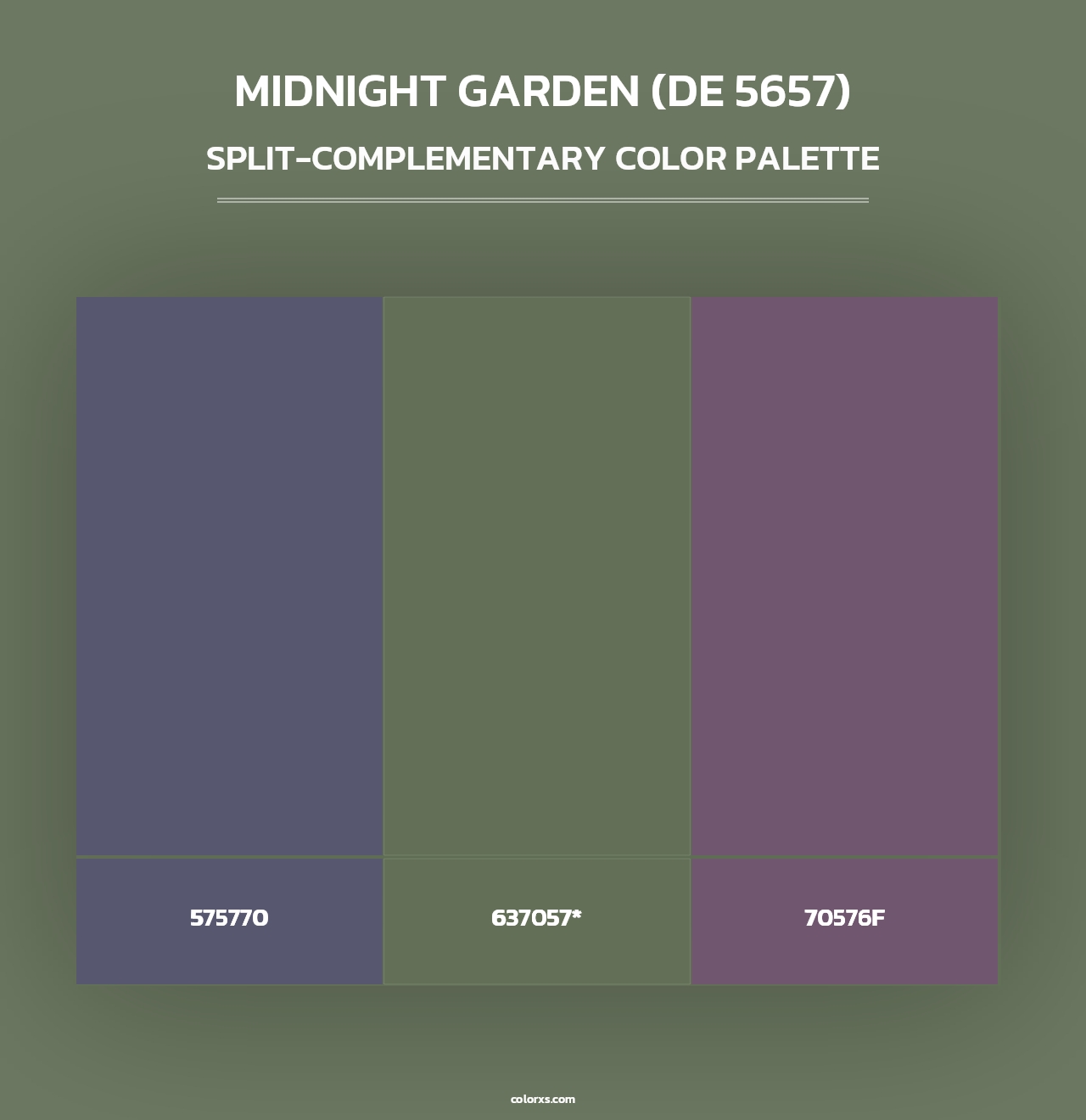 Midnight Garden (DE 5657) - Split-Complementary Color Palette
