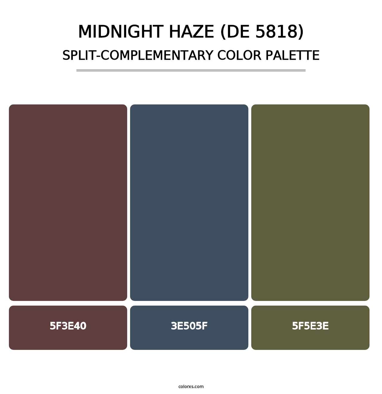 Midnight Haze (DE 5818) - Split-Complementary Color Palette