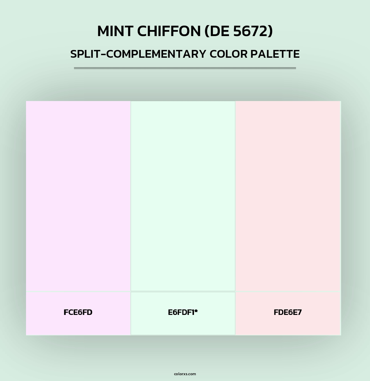 Mint Chiffon (DE 5672) - Split-Complementary Color Palette