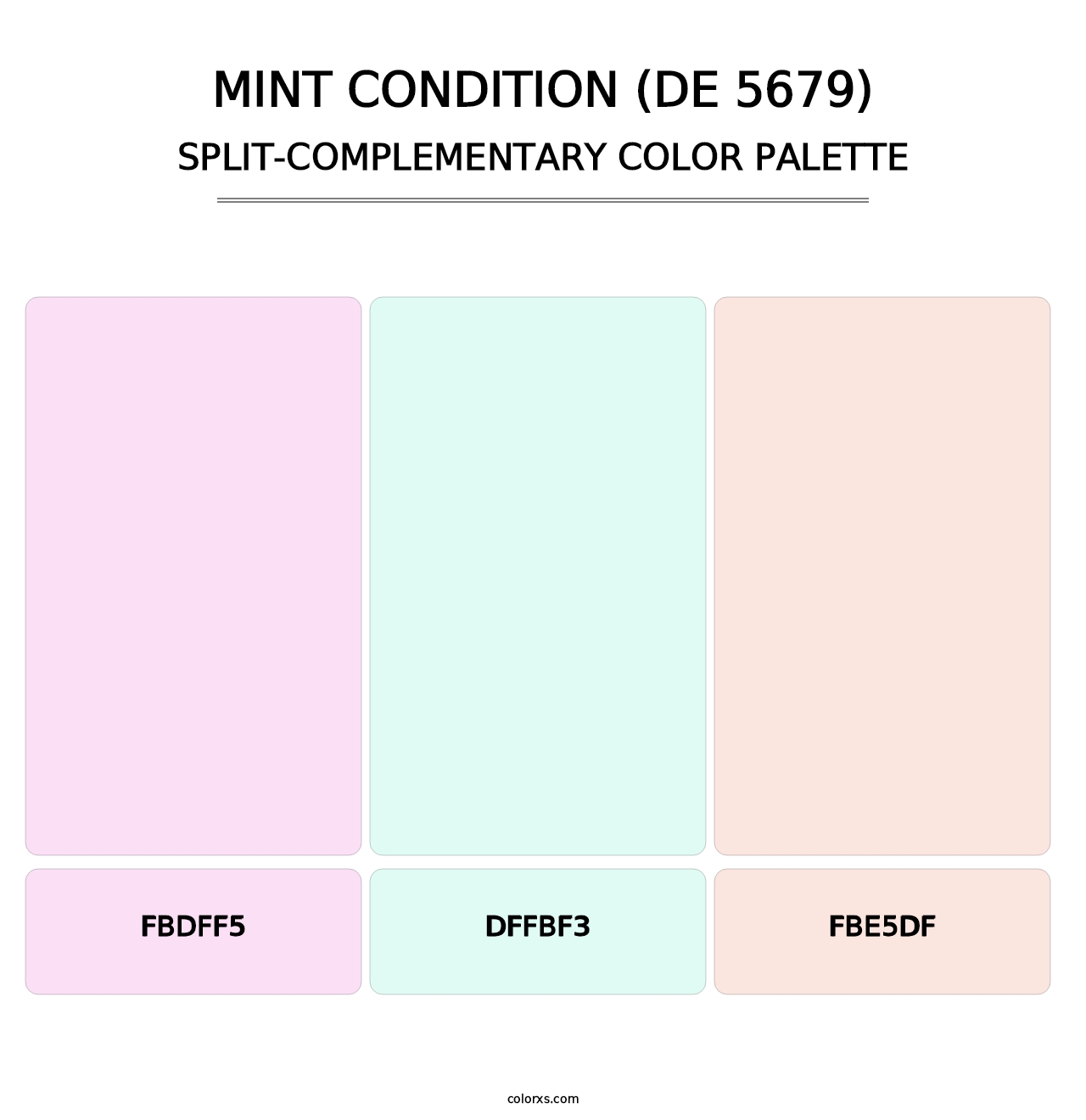 Mint Condition (DE 5679) - Split-Complementary Color Palette