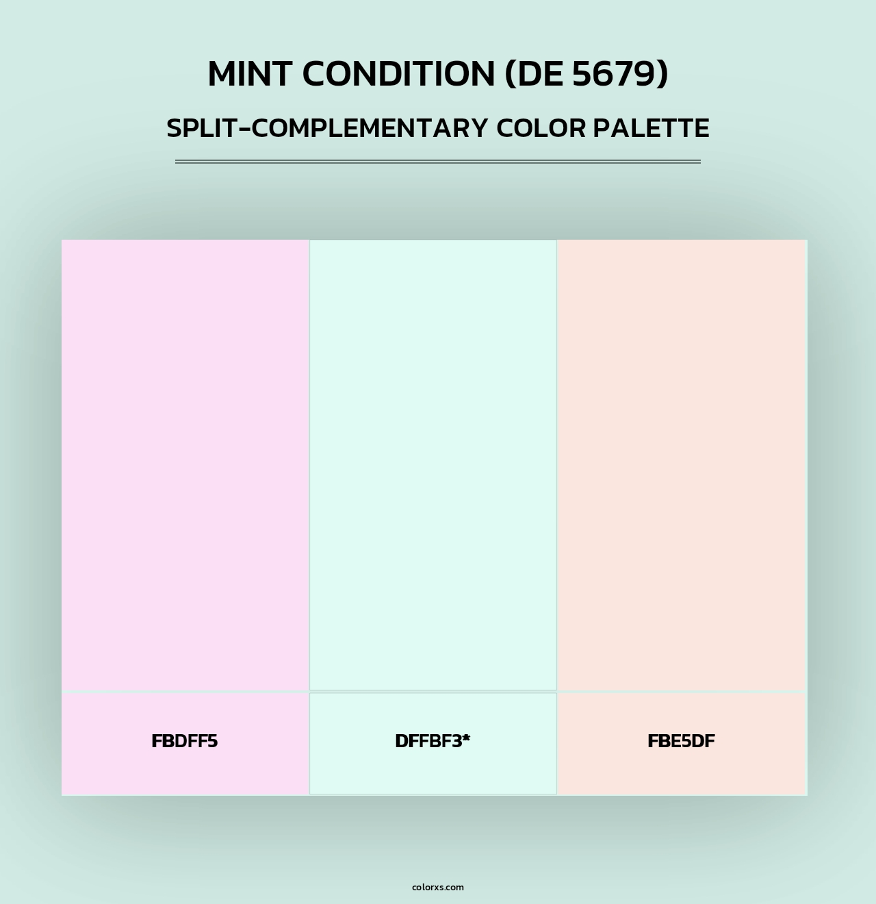 Mint Condition (DE 5679) - Split-Complementary Color Palette