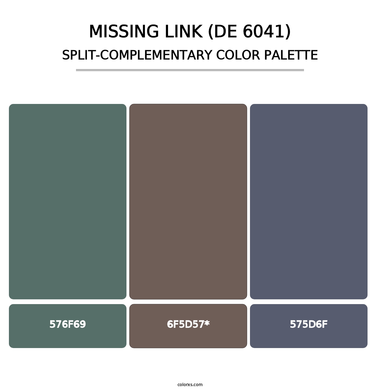 Missing Link (DE 6041) - Split-Complementary Color Palette