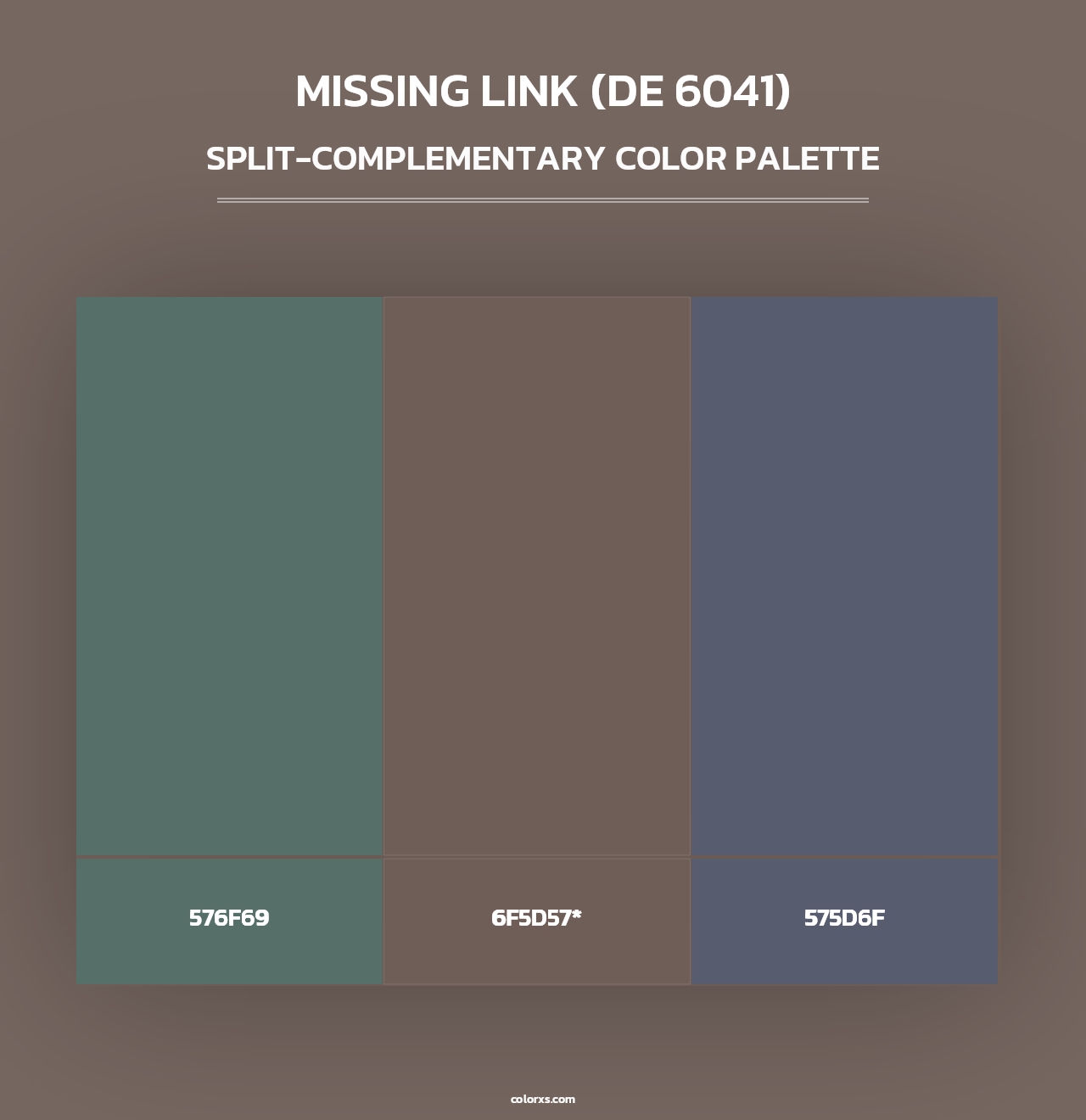Missing Link (DE 6041) - Split-Complementary Color Palette